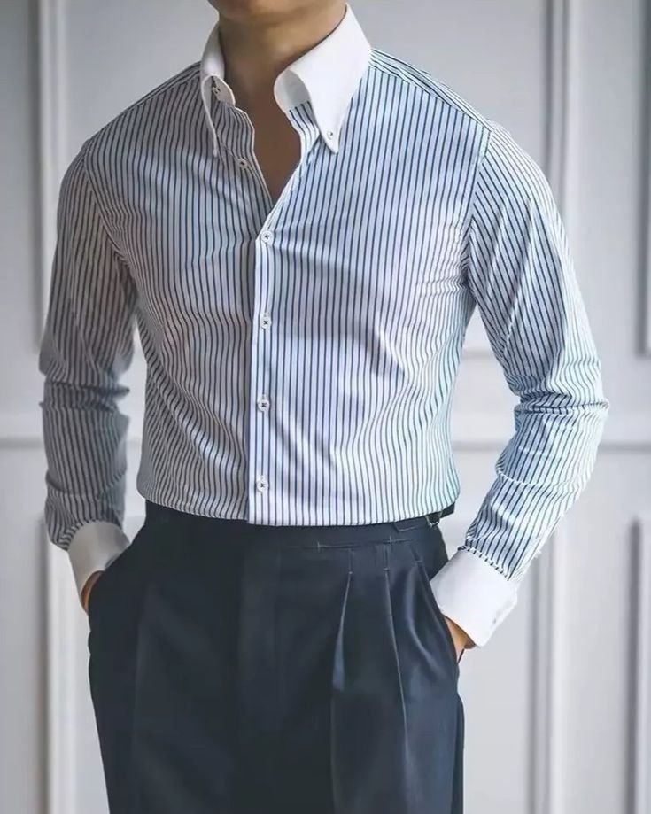 Men's Trending Shirt Collection - Blue Strip Design